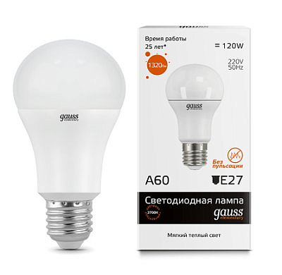 Лампа Gauss LED A60 EL 15W/3000 E27 220V