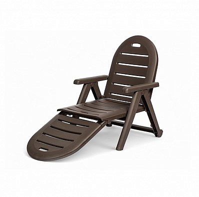 Шезлонг CAIMAN пластиковый складной коричневый SH-42584BR