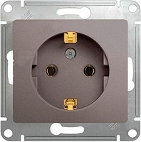 Механизм розетки 1-м с заземлением платина SchE GLS001243