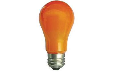 Лампа светодиодная E27 A60 ЛОН LED 220V 12W ОРАНЖЕВЫЙ 360гр. 110*60
