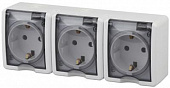 Евророзетка 3-м земля шторки крышка ОП белый 16А IP54 11-2406-01 Era Эксперт
