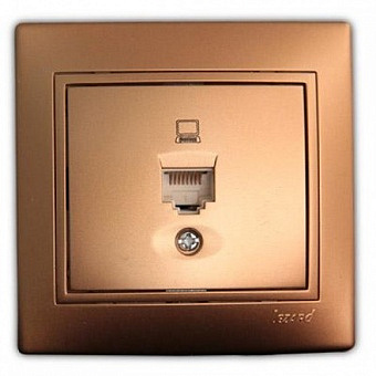 Розетка 701-1313-139 Розетка Компьютерная 1-ая метал.золото