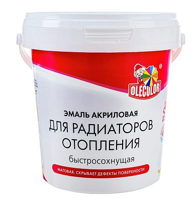 Эмаль OLECOLOR акриловая для радиаторов отопления матовая 1кг