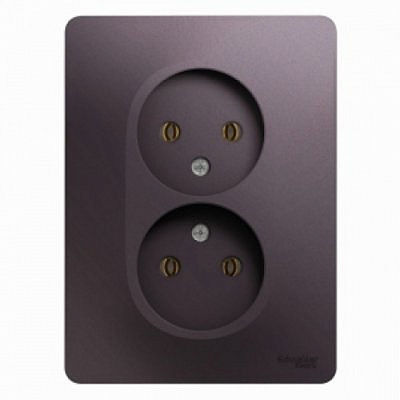 Розетка 2-м с заземлением в сборе сиреневый туман SchE GLS001424