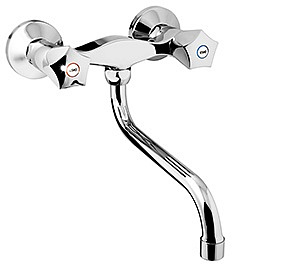 Смеситель для кухни ESKO Moscow двухвентильный настенный хром MS 02 