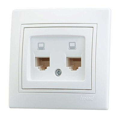 Розетка 701-0202-141компьют. СУ 2 мест.бел(RJ45)