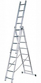Лестница 3х секционная универсальная алюминиевая высота 224/363/504см, 8 ступеней