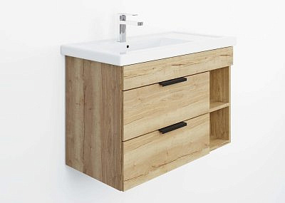 Тумба подвесная Оника ЛЕГРАН 80.13 (2 ящика) дуб галифакс без раковины