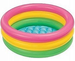 Бассейн детский Intex Радуга 61х22см, 34л, 57107 с надувным полом