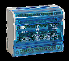 Шина на DIN-рейку в корпусе (кросс-модуль) ШНК 4х11 3L+PEN IEK YND10-4-11-125
