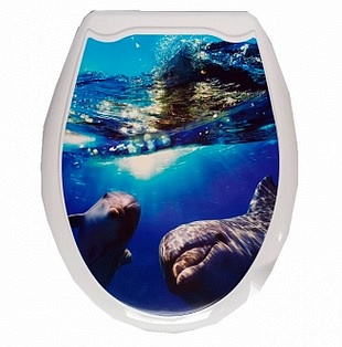 Сидение для унитаза с рисунком Дельфины