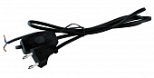 Шнур сетевой 2,2м черный , с армированный вилкой , с выключателем
