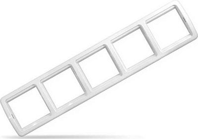 Рамка пятиместная горизонтальная белая 1037