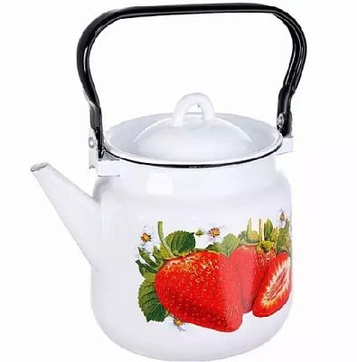 Чайник эмалированный 3,5л Клубника садовая 1с26с