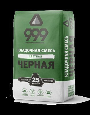 999 КЛАДОЧНАЯ смесь ЧЕРНАЯ М150, 25кг 