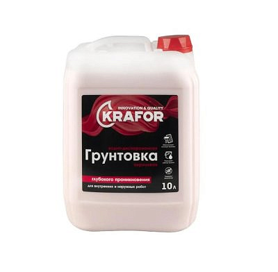 Грунтовка глубокого проникновения универсальная KRAFOR 10л