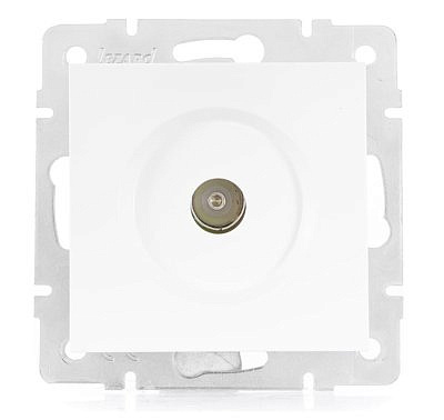 Розетка ТВ механизм 1ая  RG6 проходная  белый 742-0288-129