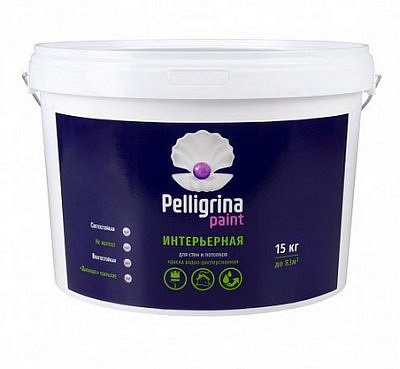 Краска в/д PELLIGRINA PAINT интерьерная влагостойкая белоснежная (15кг)