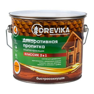 DREVIKA  Пропитка декоративная Классик 2в1 калужница 2,7л
