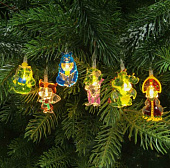 Гирлянда электрическая BY нить, насадка "Сказки BY", 2м, 10LED*шампань, постоянное свечение, ПВХ прозрачный, медь, 2хАА 381-227