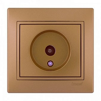 Розетка 701-1313-129 ТВ-проходная метал.зол.вст. Мира