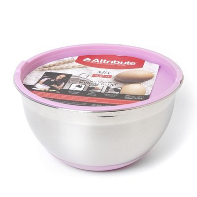 Миска стальная с крышкой MIX 24х12,5см 4,2л ASS020