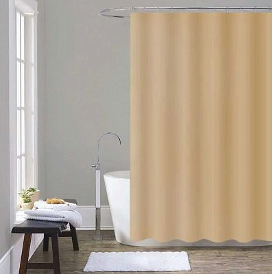 Шторка  для ванн MZ-401 PEVA однотонная бежевая 180х200см  