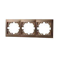Рамка 3 места , горизонтальная , светло коричневый  Мира 701-3100-148 