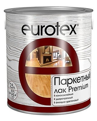 Лак ЕВРОТЕКС Паркетный премиум полуматовый 2,5л