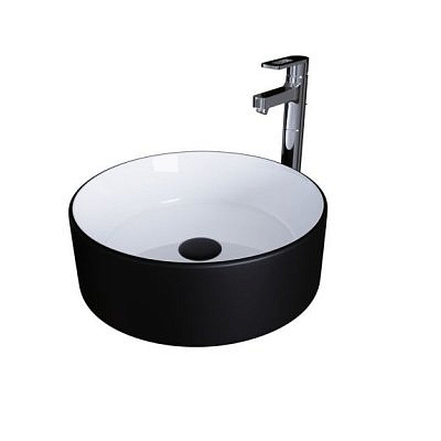 Раковина GROSSMAN GR-4040BW (360*360*115) черно-белая