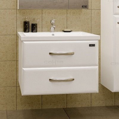 Тумба Ирлен Виктория 2 60 см подвесная без раковины белая