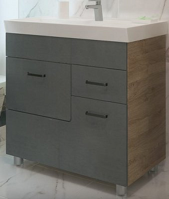 Тумба без раковины Catherine 80 серый камень /EVA GOLD/