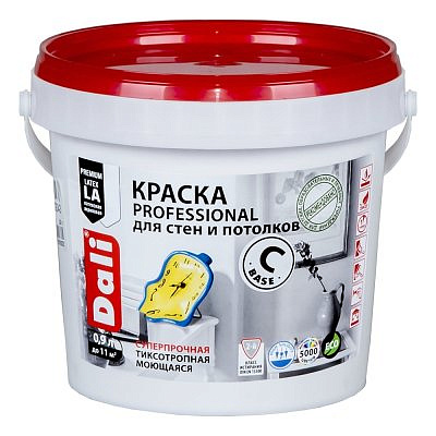 Краска DALI PROFESSIONAL для стен и потолков (база С) 0,9л (моющаяся)