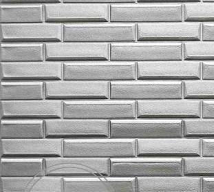 Самоклеящаяся 3D панель для стен "Кирпич модерн серебристый" 700х770х5 мм