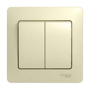Механизм выкл. 2-кл.  с рамкой бежевый SchE GSL000252