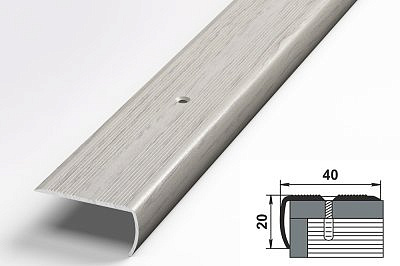 Профиль угловой ПУ06 дуб арктик 40*20*900