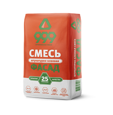 Штукатурно-клеевая смесь 999 ФАСАД, 25кг 