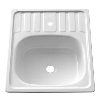 Мойка сталь эмалированная 500х600 с кронштейнами