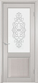 Дверь межкомнатная ЭКО 22 Беленый дуб 700 стекло рисунок