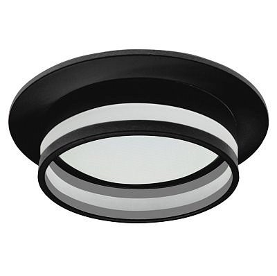 Светильник потолочный встраиваемый Feron DL502 черный , круг без лампы 15V 230V  GX53   LUNA        51090