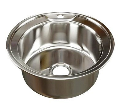 Мойка нержавеющая 490мм, 0,8мм, глубина 180мм, врезная, круглая, глянец  Mixline 528183