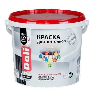 Краска в/д DALI для потолков снежно-белая 5л
