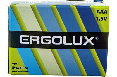 Элемент питания Ergolux LR03  Alkaline BP-24 1.5В 14213  Штучная продажа В