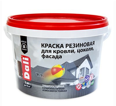 Краска резиновая DALI Зеленый мох RAL 6005 3кг 273857