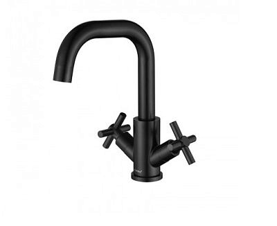 Смеситель для кухни FMARK FS8402H двуручный,черный,нержавеющая сталь