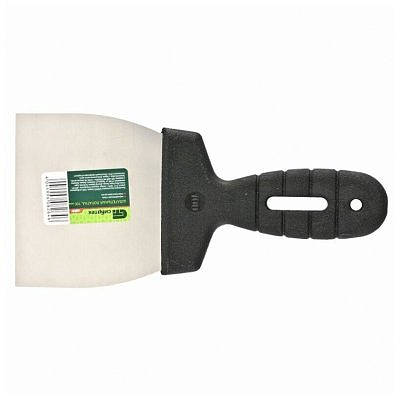 Шпательная лопатка нержавеющая сталь, пластиковая ручка 100мм СИБРТЕХ 85435